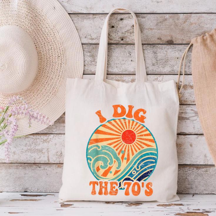 I Dig The 70s Aesthetic Nostalgia 1970's Retro 70s Party Canvas Tote Bag I Dig The 70s Aesthetic Nostalgia 1970's Retro 70s Party Canvas Tote Bag
