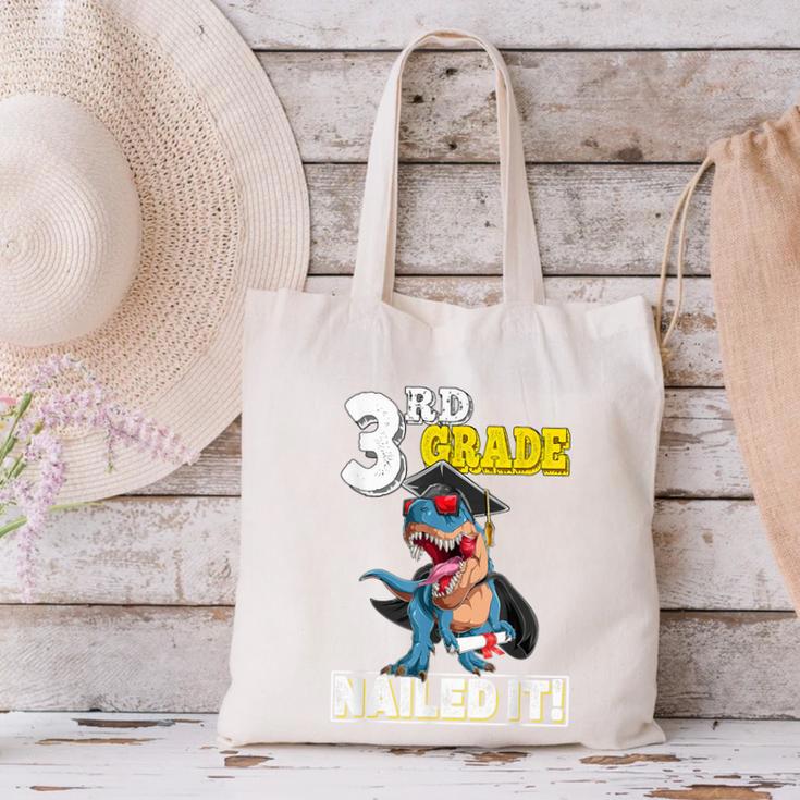 Dinosaur Graduation Cap Gown 3rd Grade Graduate Nailed It Canvas Tote Bag