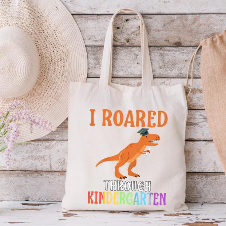 Dinosaur Graduation I Roared Through Kindergarten T-Shirt Canvas Tote Bag