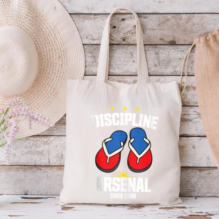 Discipline Arsenal Pinoy Nostalgia Filipino Tsinelas Canvas Tote Bag