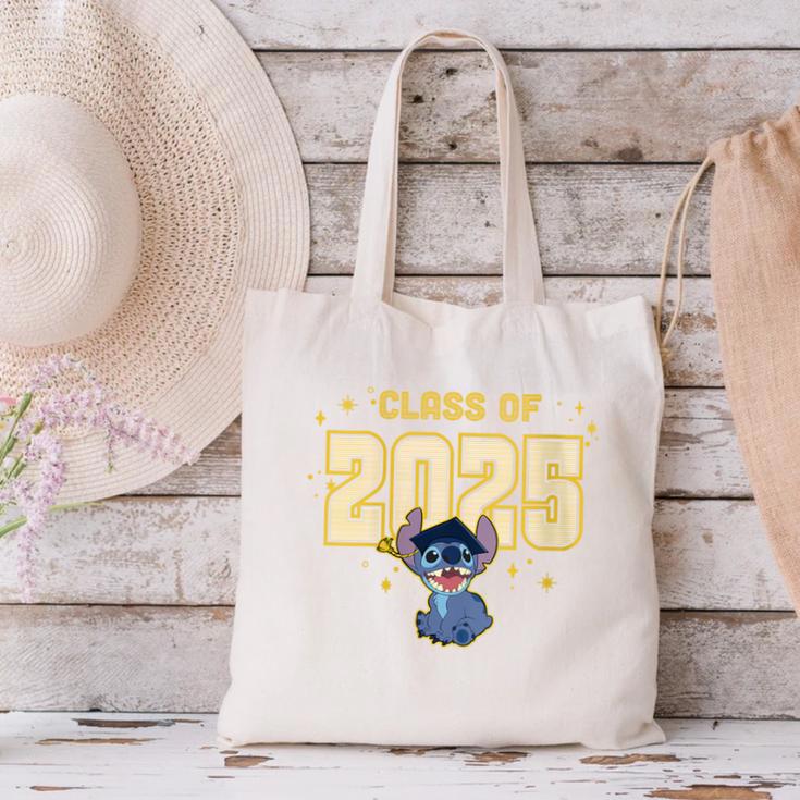 Disney Lilo & Stitch Graduation 2025 Stitch Collegiate Canvas Tote Bag