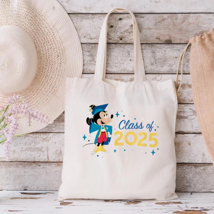 Disney Mickey Mouse Cap & Gown '25 Graduation Class Of 2025 Premium Tri-Blend Canvas Tote Bag