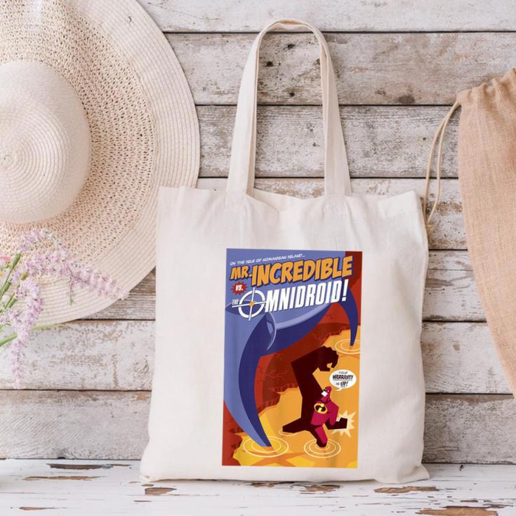 Disney Pixar The Incredibles Omnidroid Comic Book Cover Canvas Tote Bag