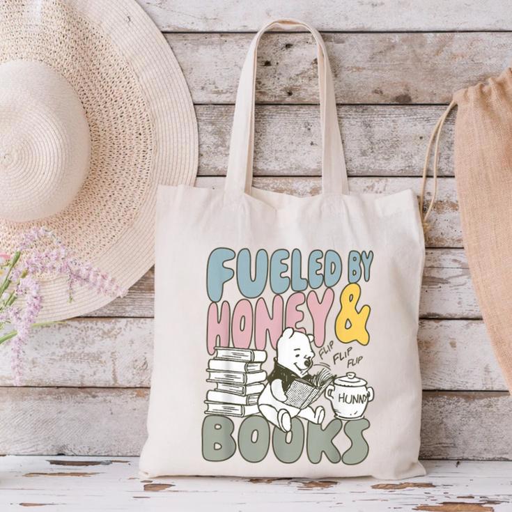 Disney Winnie The Pooh Fueled By Honey & Books Sketch Canvas Tote Bag