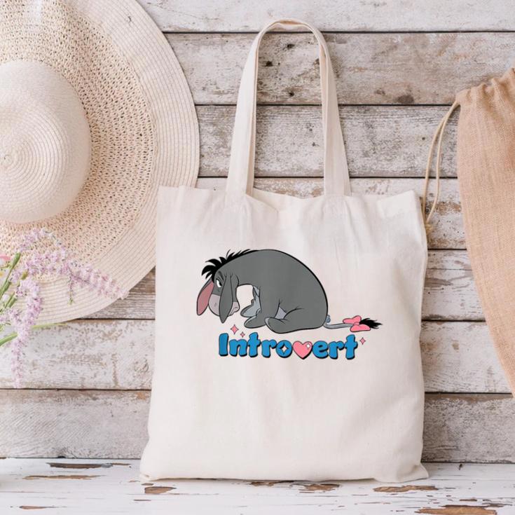 Disney Winnie The Pooh Introvert Eeyore Logo Canvas Tote Bag