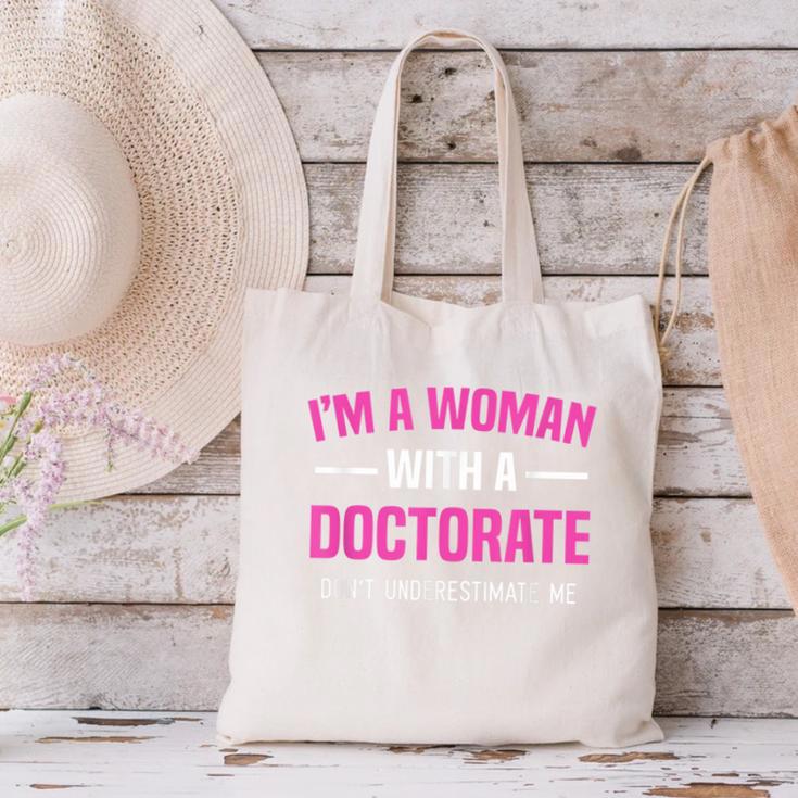 Doctoral Degree Graduation Woman With a Doctorate Canvas Tote Bag