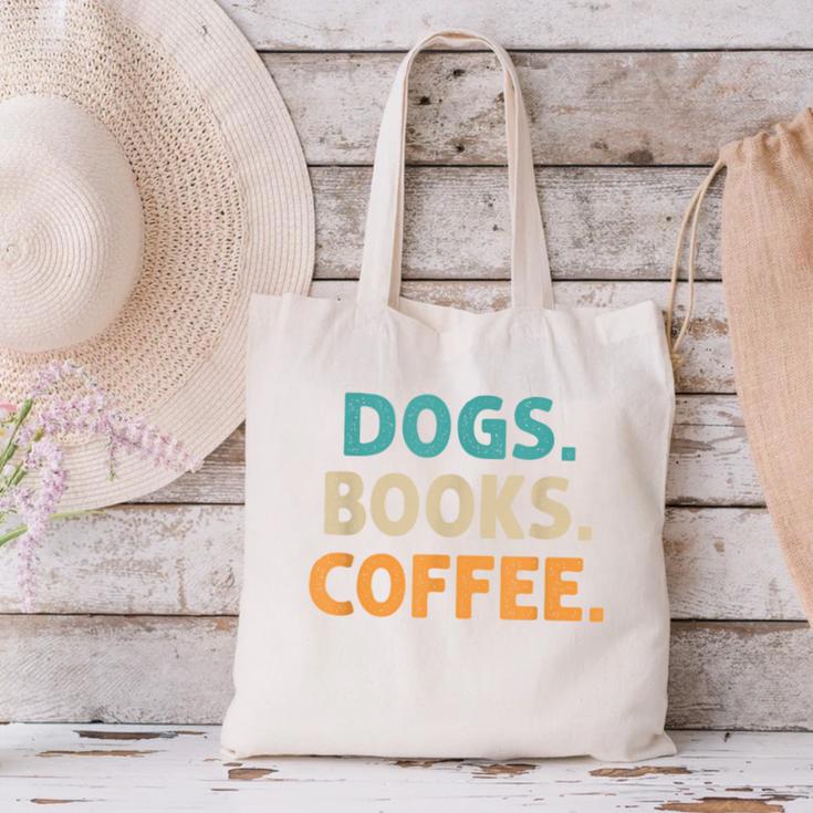 Dogs Books Coffee Book Lover Dogs Coffee Canvas Tote Bag
