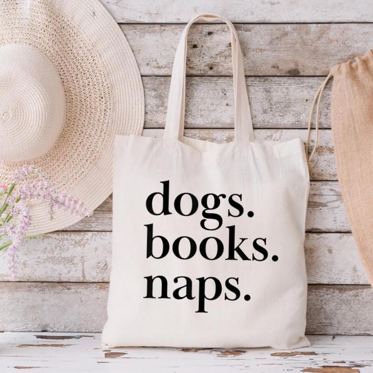Dogs Books Naps Lovers Canvas Tote Bag Dogs Books Naps Lovers Canvas Tote Bag