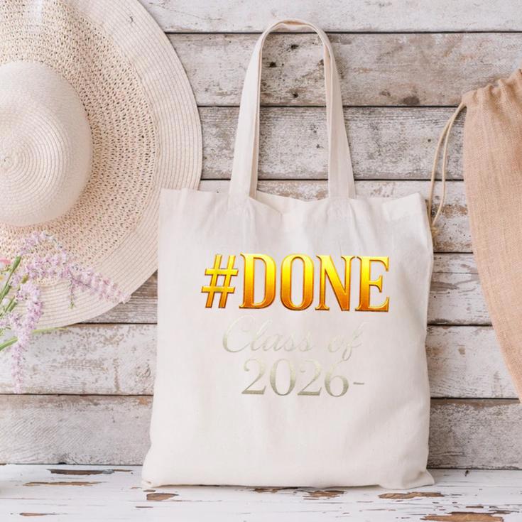 Done Class Of 2026 Graduation Canvas Tote Bag