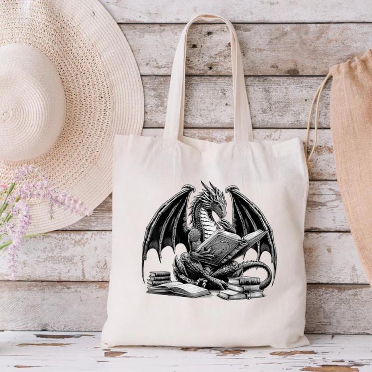 Dragon Reading Book Bookworm Books Dragon Learning Canvas Tote Bag Dragon Reading Book Bookworm Books Dragon Learning Canvas Tote Bag