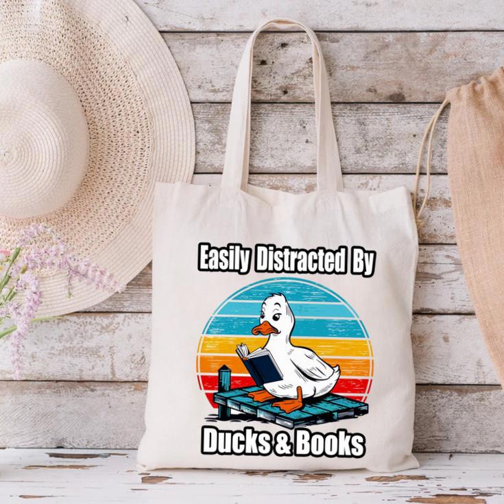 Ducks Books Lover Easily Distracted By Ducks & Books Canvas Tote Bag Ducks Books Lover Easily Distracted By Ducks & Books Canvas Tote Bag