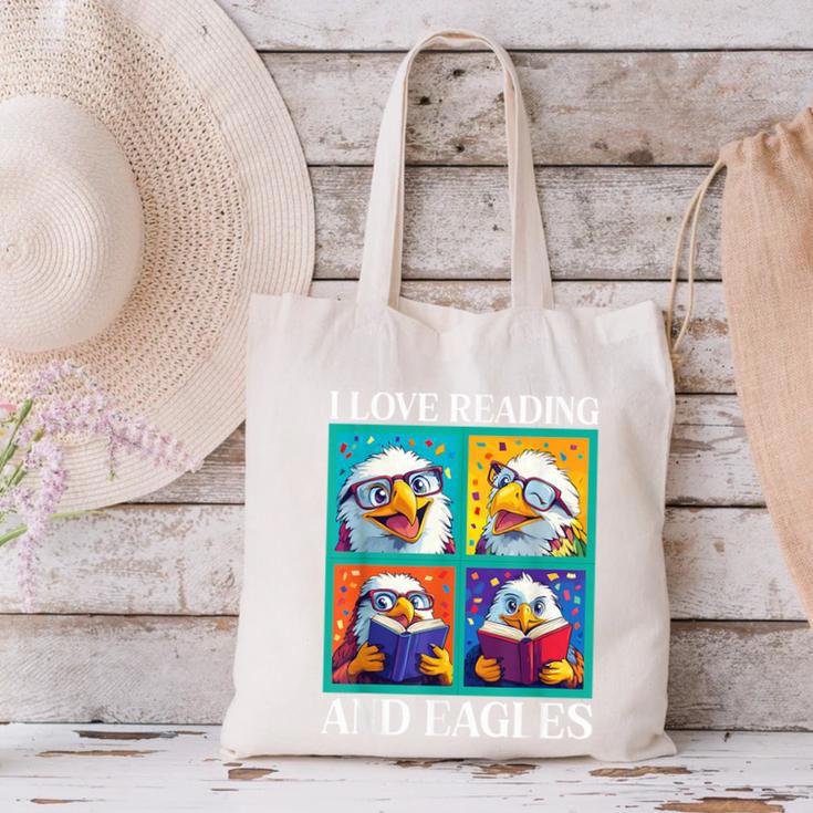 Eagle Love Reading And Eagles Child Book Lover Canvas Tote Bag Eagle Love Reading And Eagles Child Book Lover Canvas Tote Bag