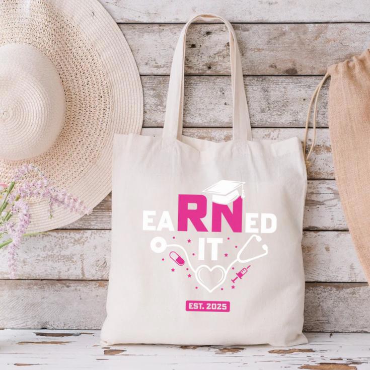 Earned It RN 2025 Nurse Graduation Nursing School Graduate Premium Tri-Blend Canvas Tote Bag