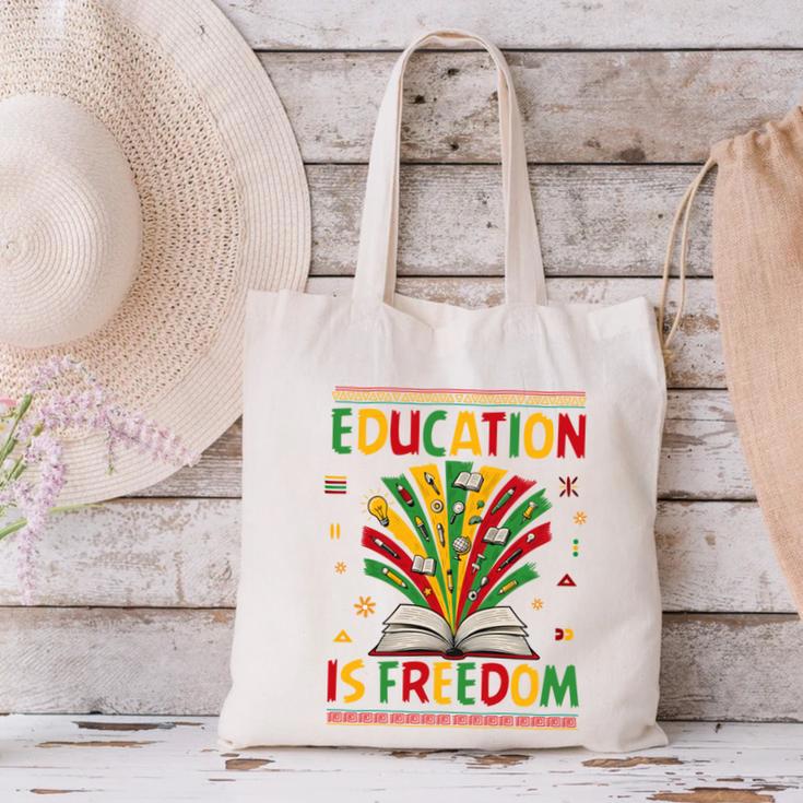 Education Is Freedom Books Lover History Month Canvas Tote Bag