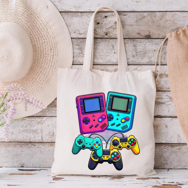 Eighties Console Controller Gaming Player Gadget Nostalgia Canvas Tote Bag