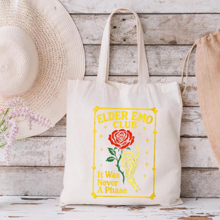 Elder Emo Club Emo Gothic Music Nostalgia Canvas Tote Bag Elder Emo Club Emo Gothic Music Nostalgia Canvas Tote Bag