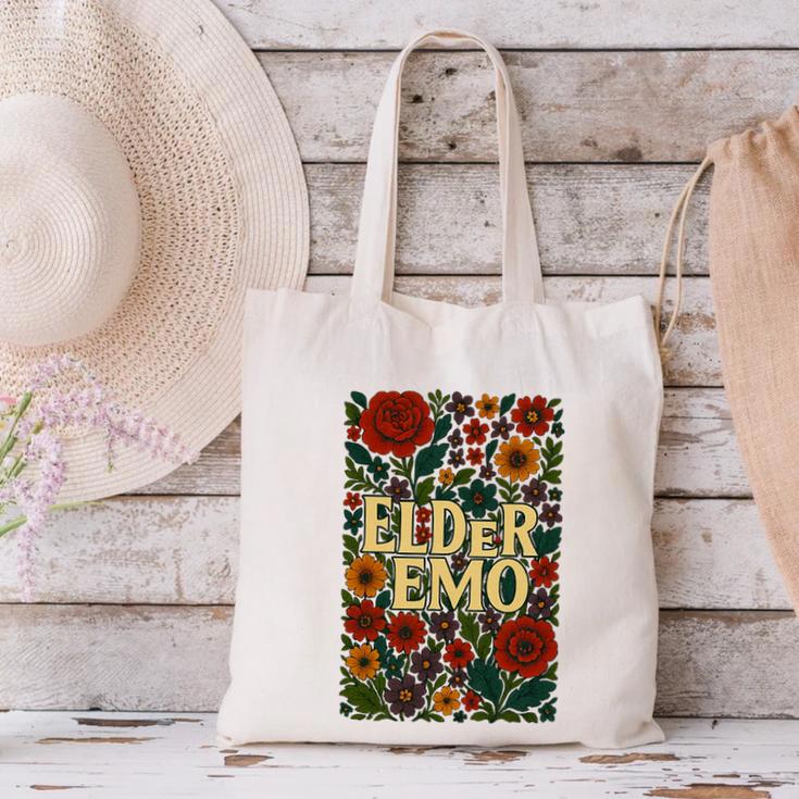 Elder Emo Floral Gothic Vintage Nostalgia Premium Tri-Blend Canvas Tote Bag