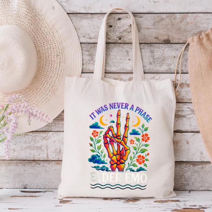 Elder Emo Nostalgia Skeleton Hand Canvas Tote Bag