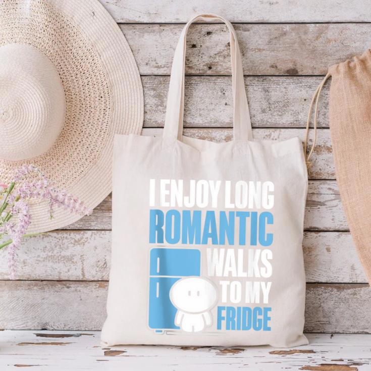 I Enjoy Long Romantic Walks To My Fridge Introvert Canvas Tote Bag I Enjoy Long Romantic Walks To My Fridge Introvert Canvas Tote Bag
