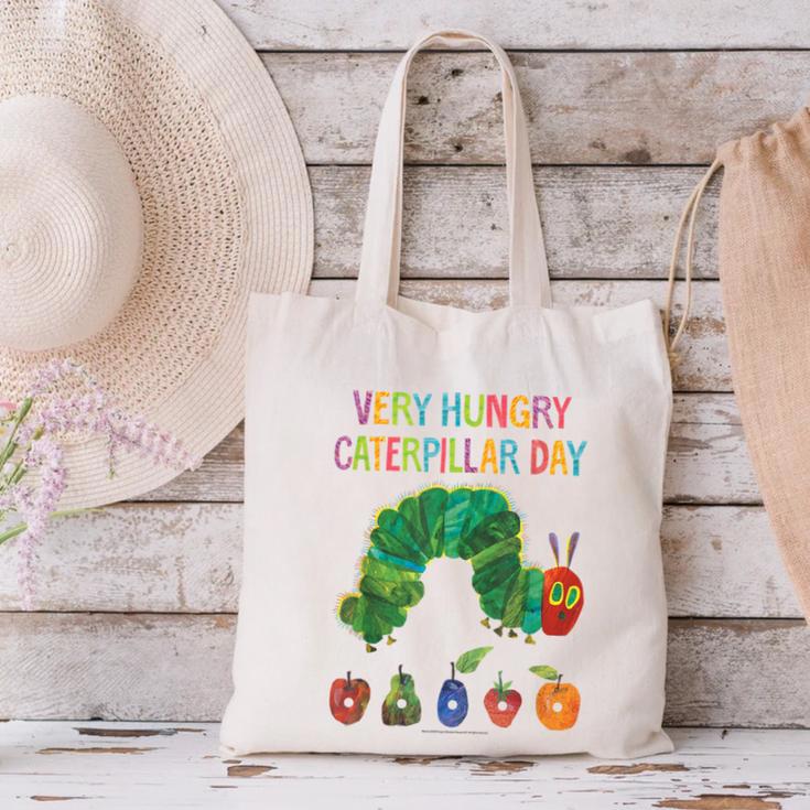 Eric Carle Very Hungry Caterpillar Day Children's Book Canvas Tote Bag Eric Carle Very Hungry Caterpillar Day Children's Book Canvas Tote Bag