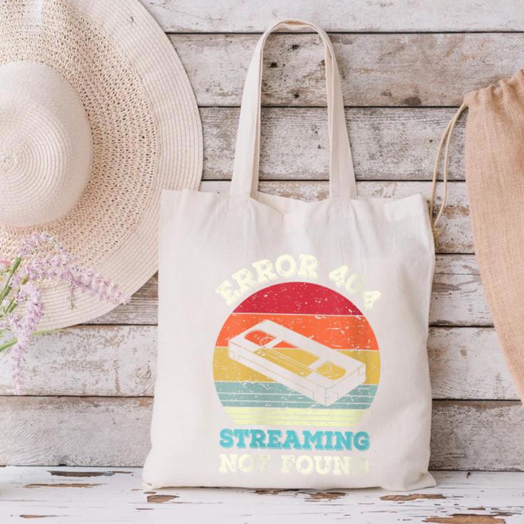 Error 404 Streaming Not Found Nostalgia VHS Retro Tape Canvas Tote Bag
