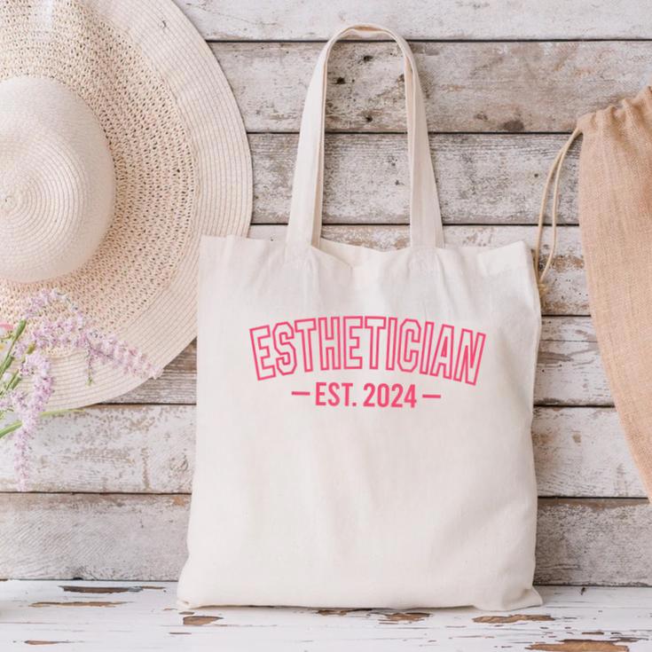 Esthetician Est 2024 For Esthetician Student Graduation Canvas Tote Bag