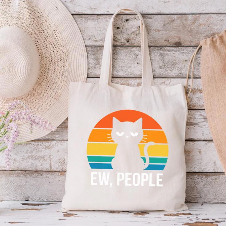 Ew People Cat Anti Social Introvert Premium Tri-Blend Canvas Tote Bag Ew People Cat Anti Social Introvert Premium Tri-Blend Canvas Tote Bag
