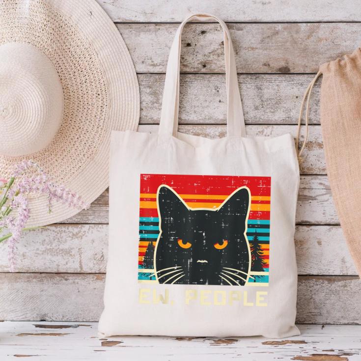 Ew People Cat Saying Introvert Women Men Kids Canvas Tote Bag