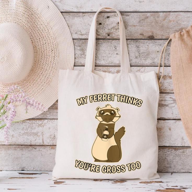 Ew People Ferret Saying Mask Introvert Ferrets Canvas Tote Bag Ew People Ferret Saying Mask Introvert Ferrets Canvas Tote Bag