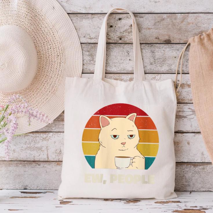 Ew People Introvert Cat Lover Crazy Colorful Cat Lady Canvas Tote Bag