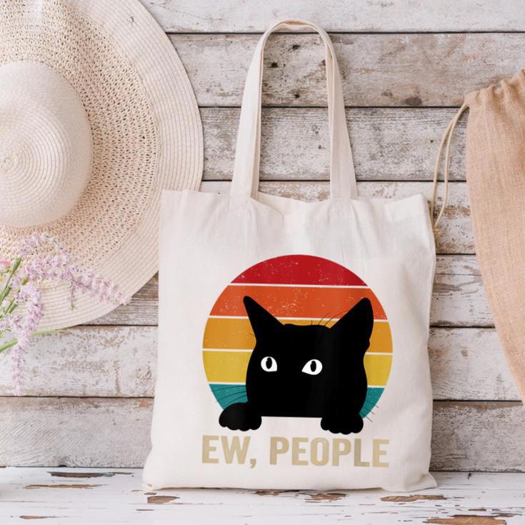 Ew People Introvert Cat Lover Cat Lady Vintage Canvas Tote Bag