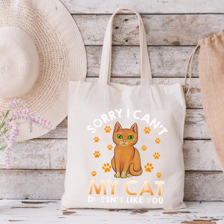 Excuse For Introverts My Cat Doesnt Like You Cat Canvas Tote Bag