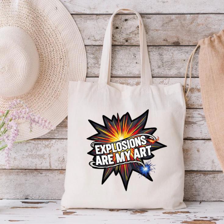 Explosions Are My Art Comic Book Boom Canvas Tote Bag