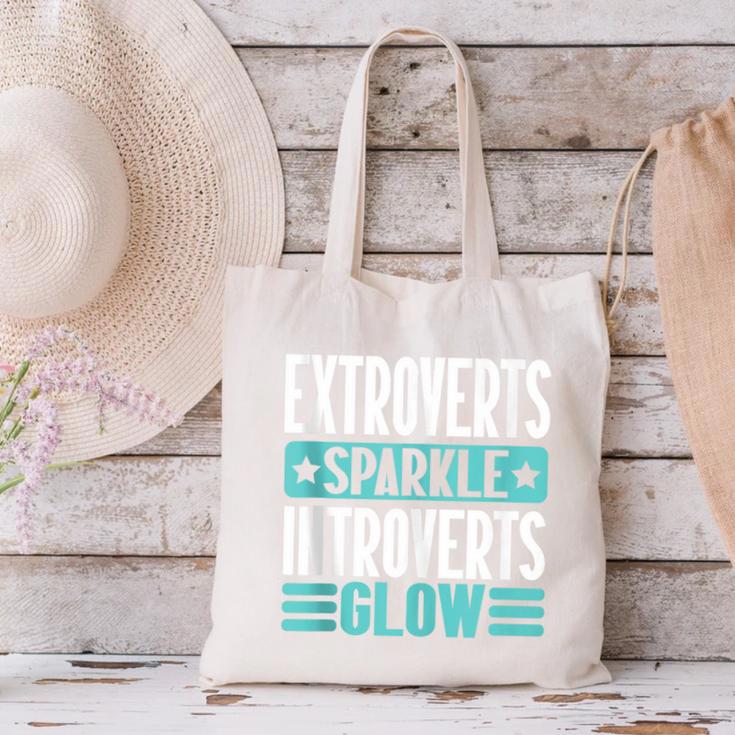 Extroverts Sparkle Introverts Glow Introvert Canvas Tote Bag