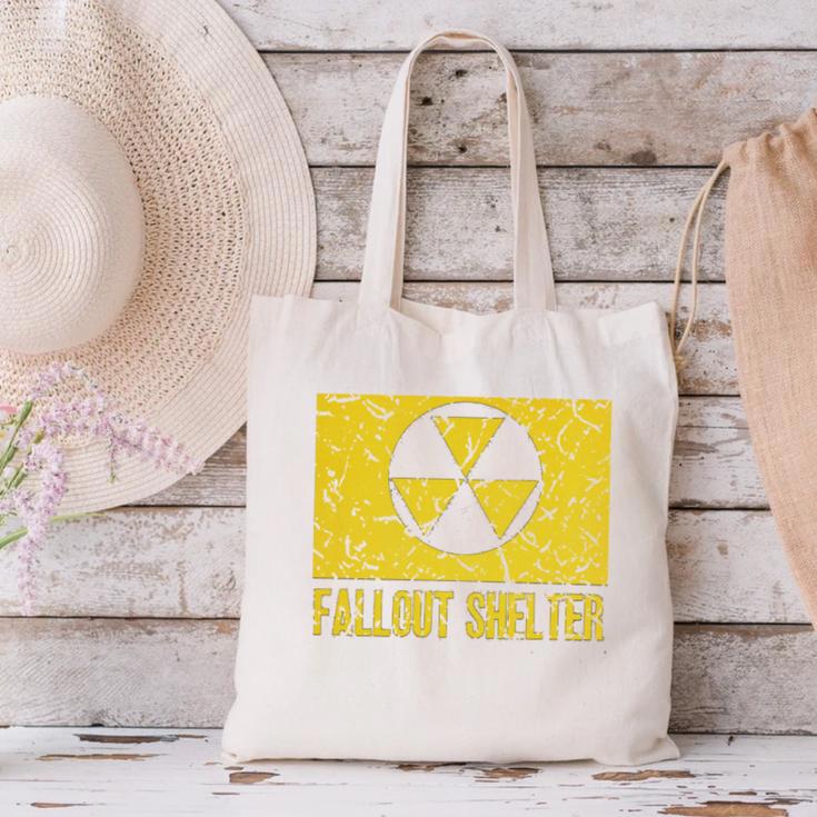 Fallout Shelter Nuclear War Radioactive Nostalgia T-Shirt Canvas Tote Bag Fallout Shelter Nuclear War Radioactive Nostalgia T-Shirt Canvas Tote Bag