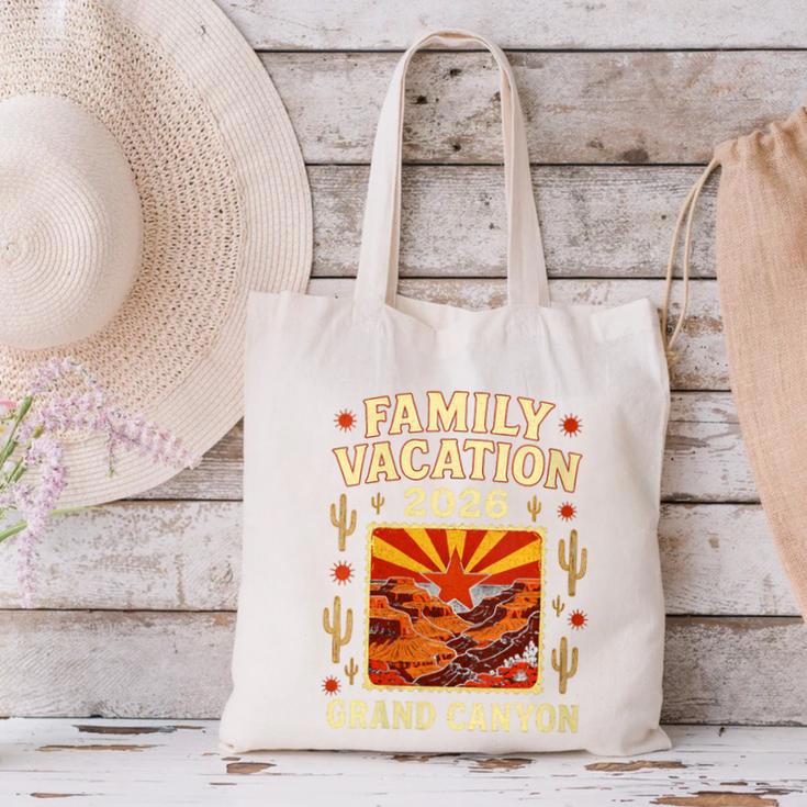 Family Vacation Grand Canyon 2026 Nostalgia Canvas Tote Bag Family Vacation Grand Canyon 2026 Nostalgia Canvas Tote Bag