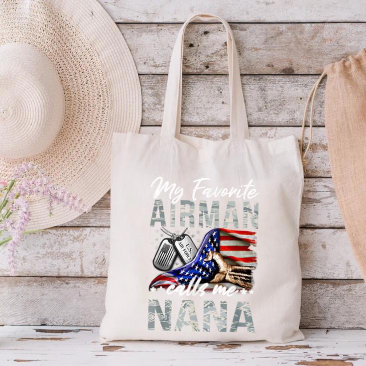 My Favorite Airman Calls Me Nana Air Force Graduation Nana Canvas Tote Bag
