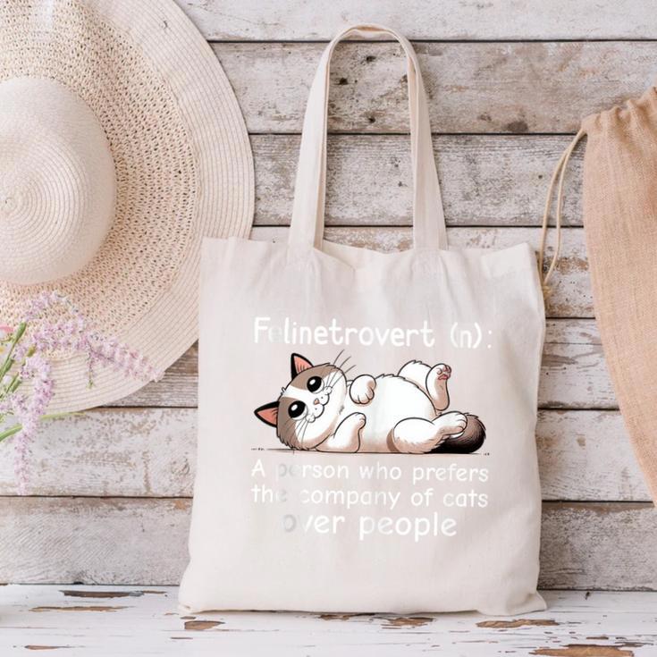 Felinetrovert Definition Cat Lover Introvert Humor Cats Canvas Tote Bag Felinetrovert Definition Cat Lover Introvert Humor Cats Canvas Tote Bag