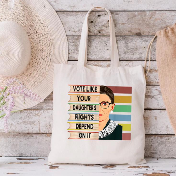 Feminist Ruth Bader Ginsburg RBG Quote Girl With Book Women Canvas Tote Bag Feminist Ruth Bader Ginsburg RBG Quote Girl With Book Women Canvas Tote Bag