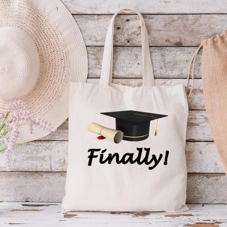 Finally I'm Graduate Graduation Canvas Tote Bag
