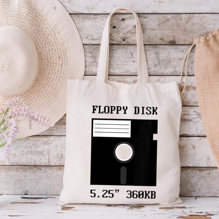 Floppy Disk Computer Nostalgia Fun PC Enthusiast History Canvas Tote Bag