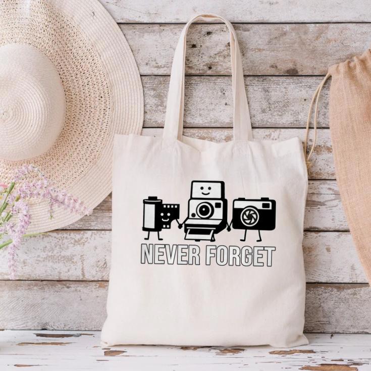 Never Forget Retro Camera Photography Nostalgia Premium Tri-Blend Canvas Tote Bag
