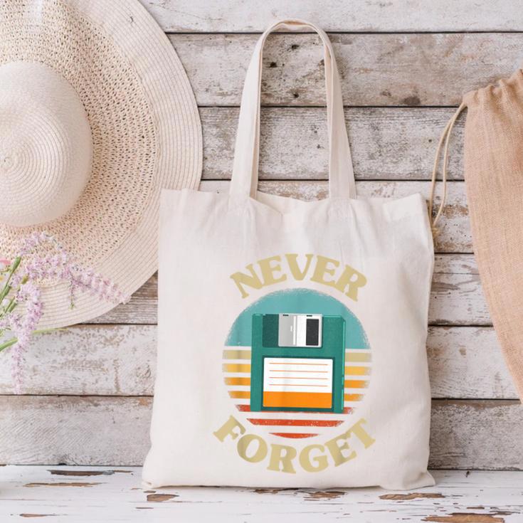 Never Forget Retro Diskette Nostalgia Vintage Canvas Tote Bag Never Forget Retro Diskette Nostalgia Vintage Canvas Tote Bag