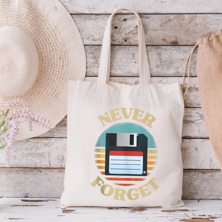 Never Forget Retro Diskette Nostalgia Vintage Canvas Tote Bag
