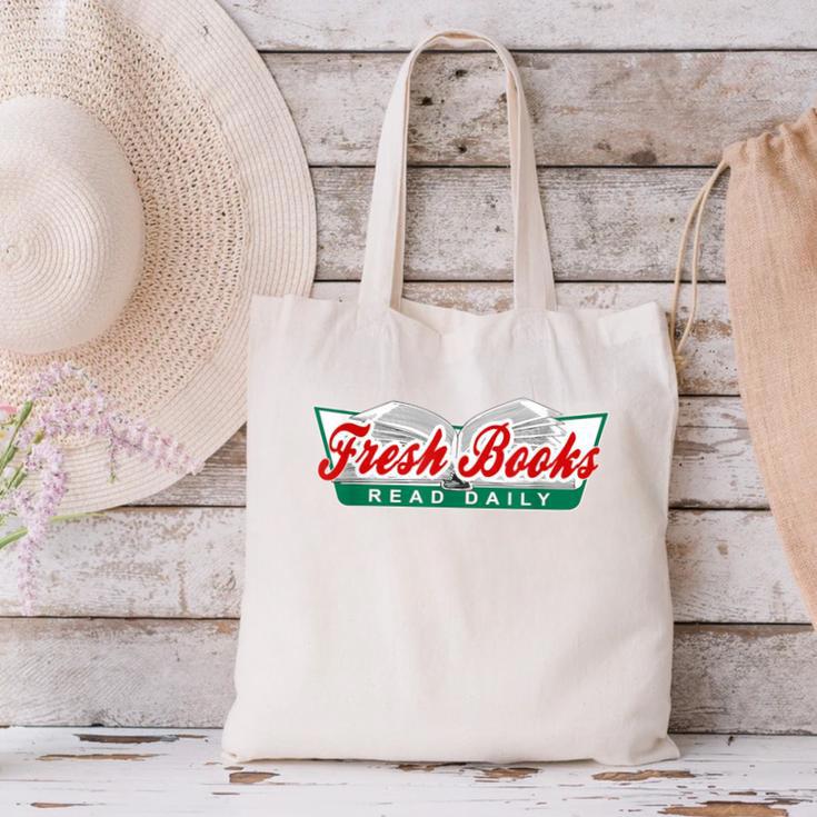 Fresh Books Read Daily Saying Reading And Book Canvas Tote Bag