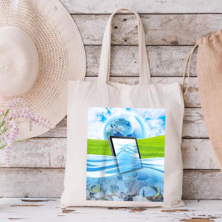 Frutiger Aero Aesthetic Tech Water Fishes Monitor Screen Raglan Baseball Tee Canvas Tote Bag Frutiger Aero Aesthetic Tech Water Fishes Monitor Screen Raglan Baseball Tee Canvas Tote Bag