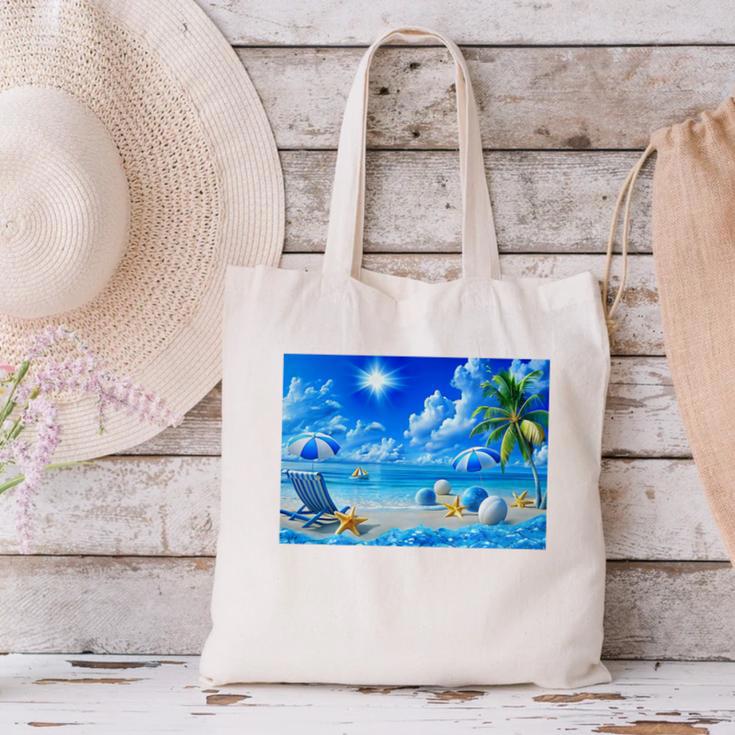 Frutiger Aero Beach Y2k Aesthetic Palm Tree Sand Ocean Premium Canvas Tote Bag Frutiger Aero Beach Y2k Aesthetic Palm Tree Sand Ocean Premium Canvas Tote Bag