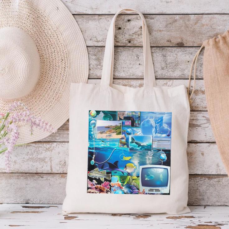 Frutiger Aero Retro Vibes Premium Tri-Blend Canvas Tote Bag