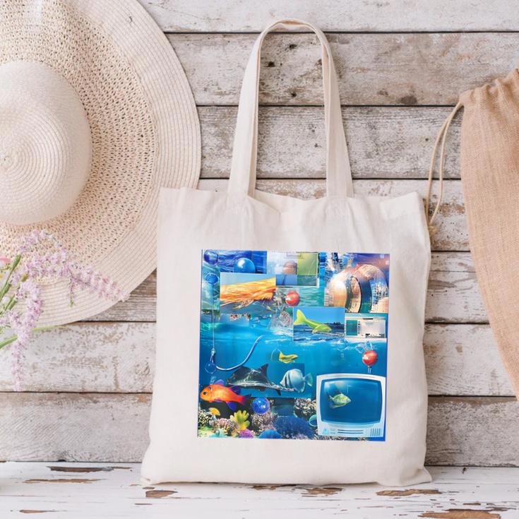 Frutiger Aero Retro Vibes Y2K Retro Grunge Canvas Tote Bag