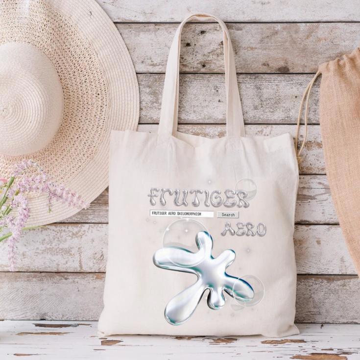 Frutiger Aero Y2K Fashion Trends Statement Piece Tech Orb Canvas Tote Bag